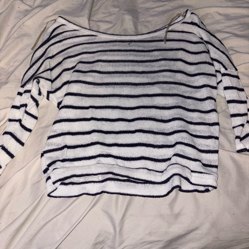 Charlotte Russe Black and White Striped Top